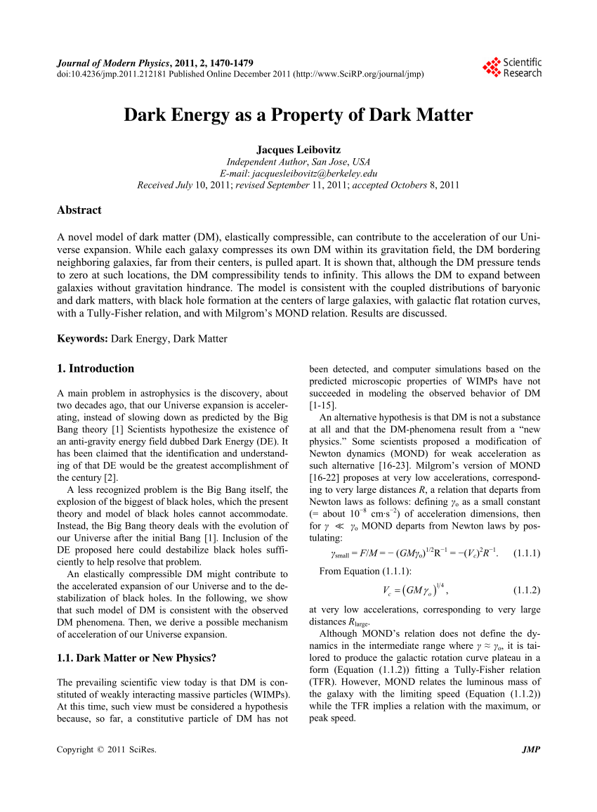 dark matter research paper pdf