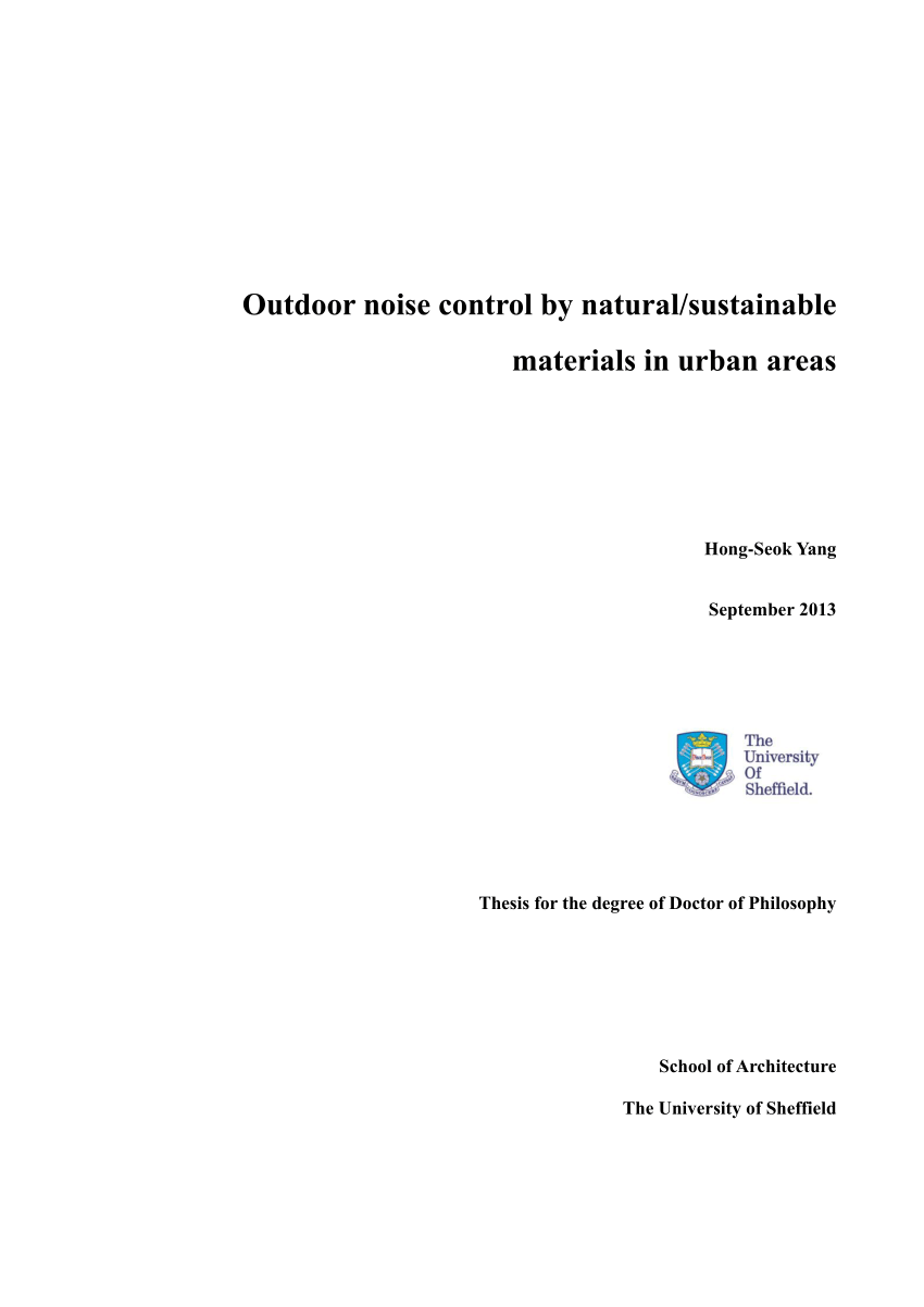 PDF Outdoor Noise Control By Natural Sustainable Materials In Urban