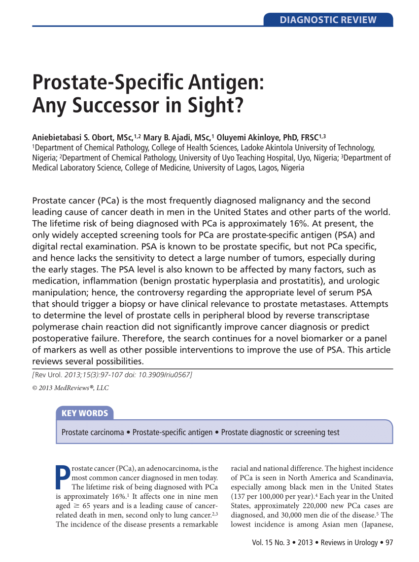 prostate specific antigen review)