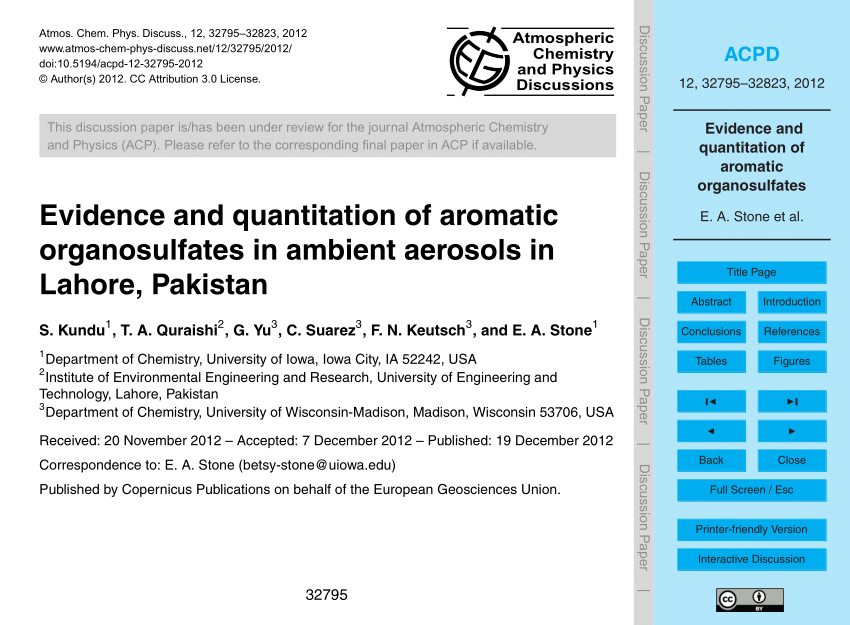 PDF) Evidence and quantitation of aromatic organosulfates in ...