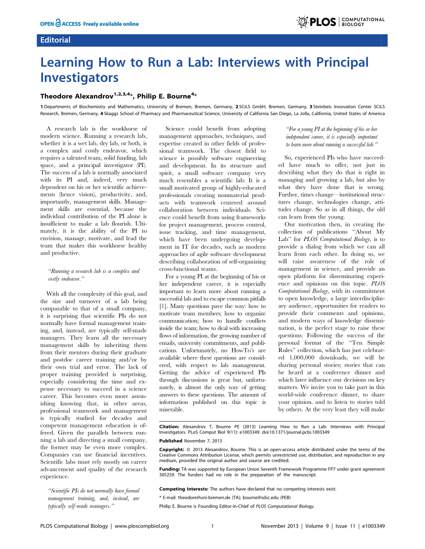 research lab interviews