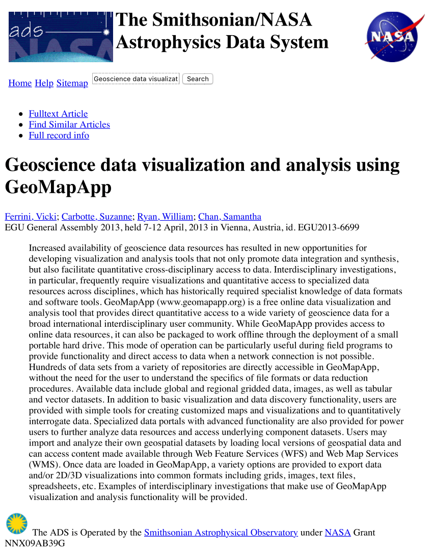 PDF Geoscience Data Visualization And Analysis Using GeoMapApp