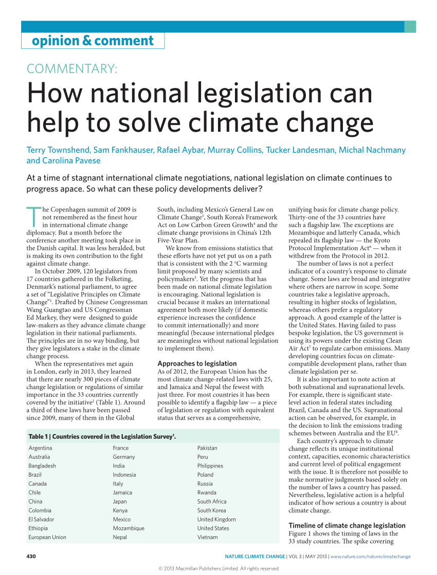 (PDF) How national legislation can help to solve climate change