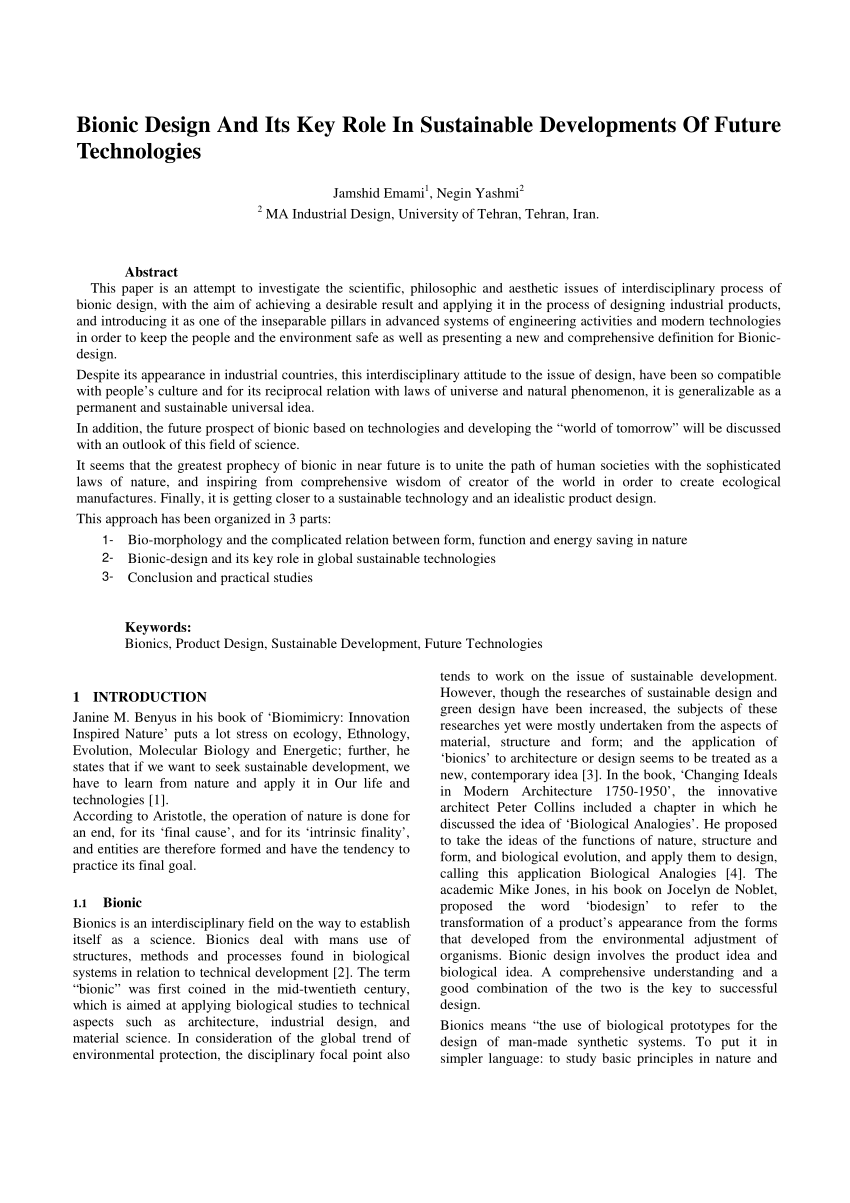 research paper on bionic technology