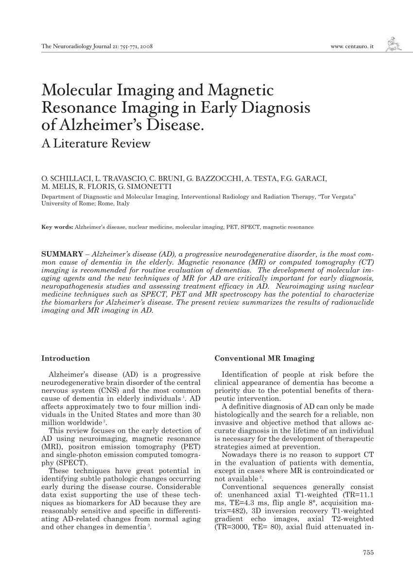 literature review on magnetic resonance imaging