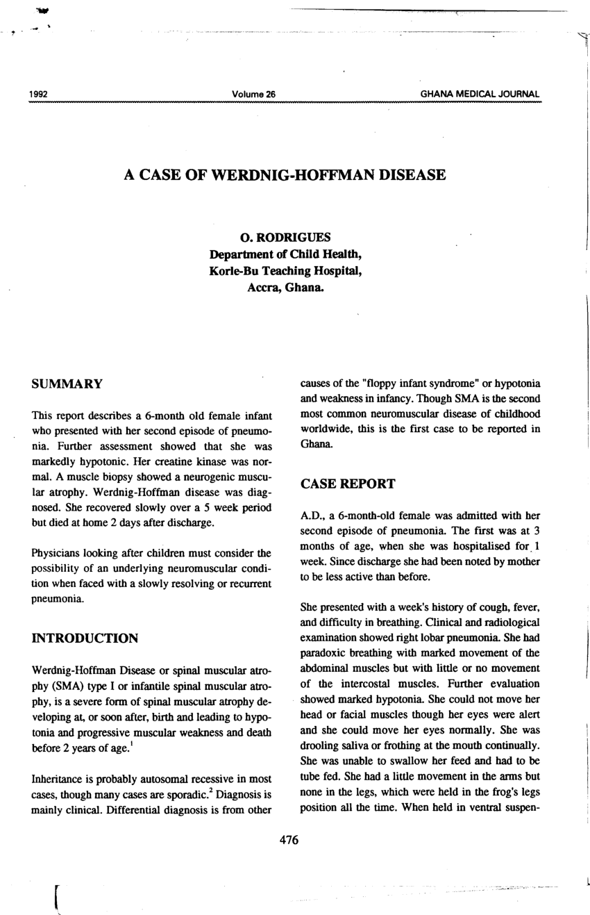 (PDF) A case of Werdnig-Hoffman Disease