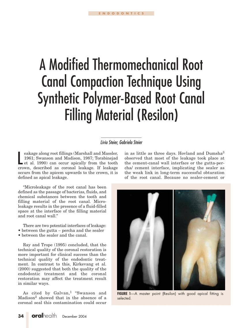 pdf) a modified thermomechanical root canal compaction technique