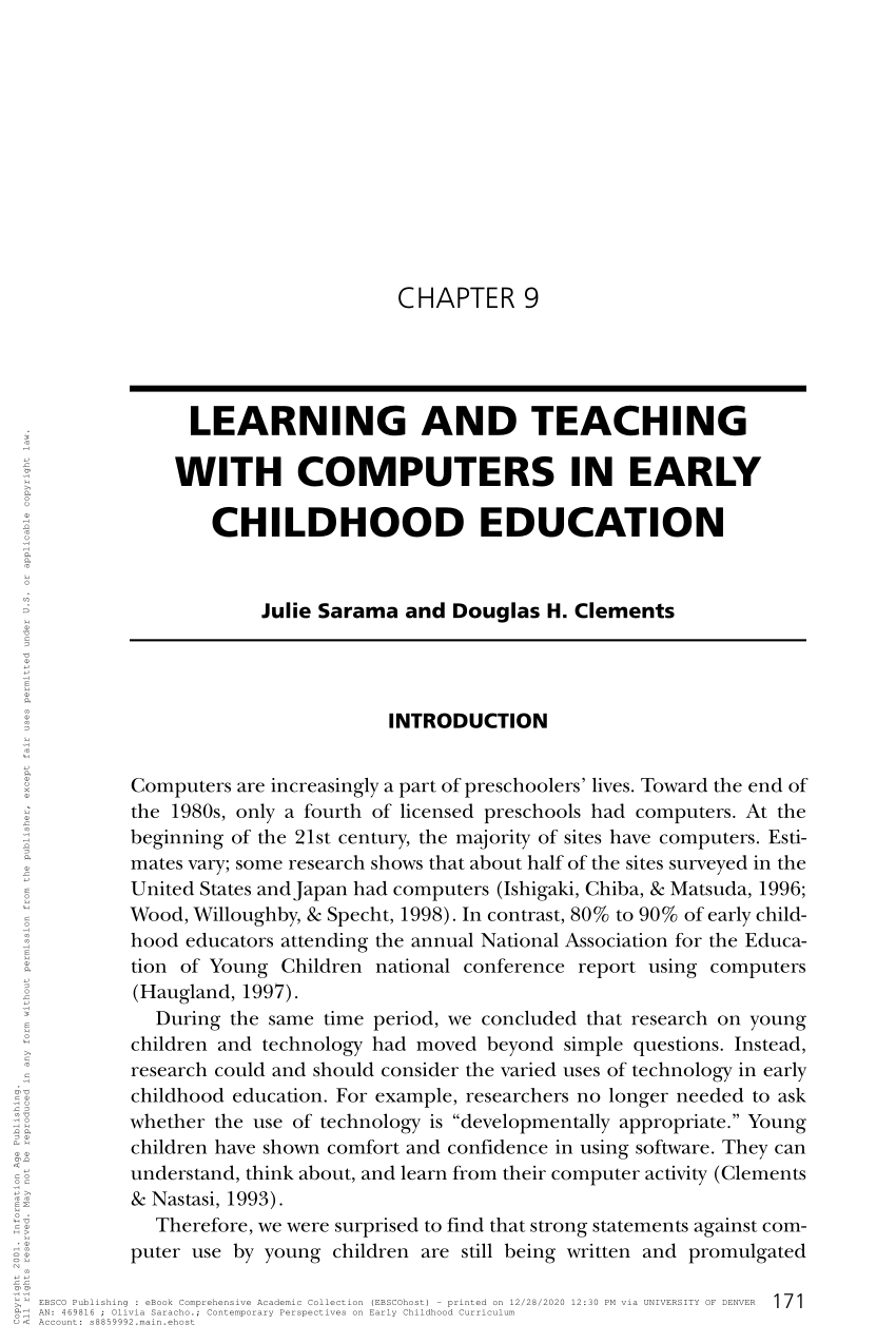 research paper on early childhood education pdf