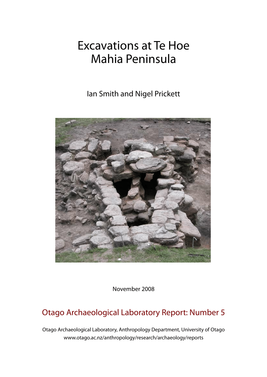PDF) Excavations at Te Hoe, Mahia Peninsula.
