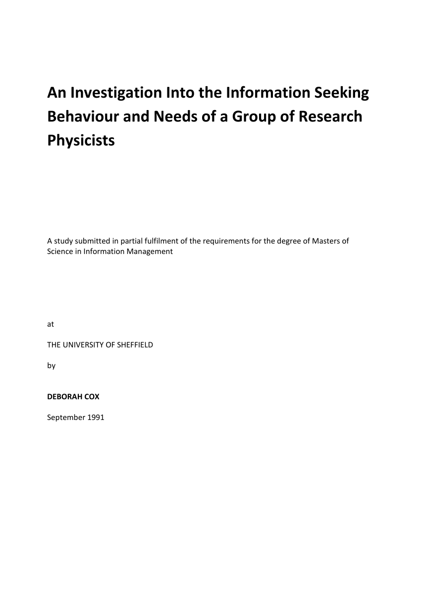 phd thesis on information seeking behaviour