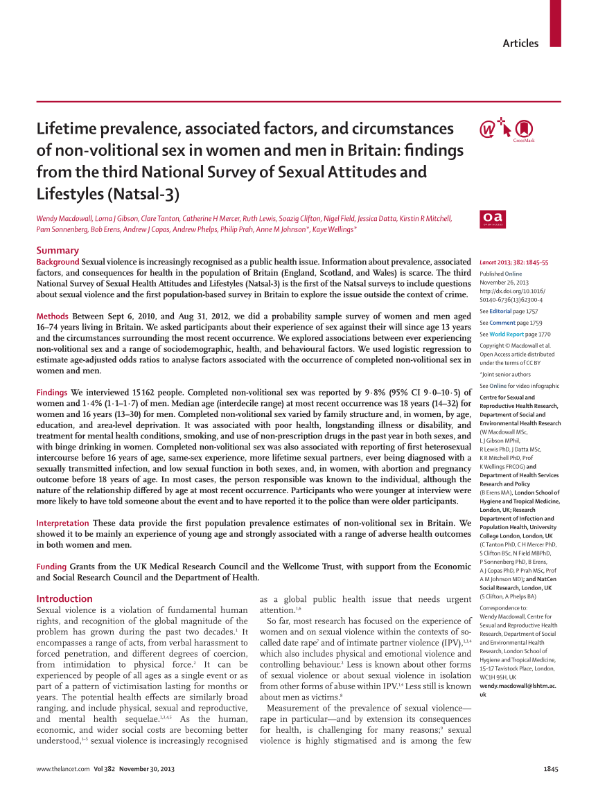 PDF Lifetime prevalence associated factors and circumstances of