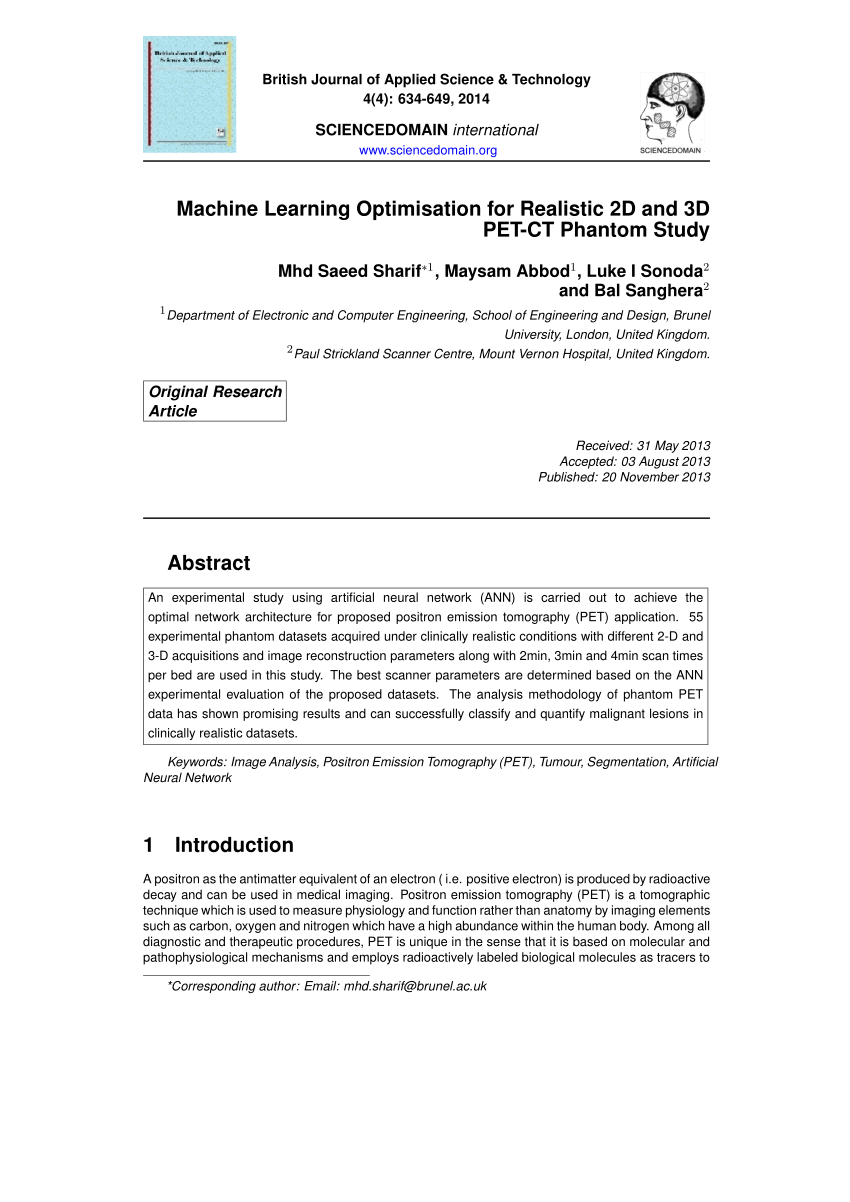 (PDF) Machine Learning Optimisation for Realistic 2D and ...