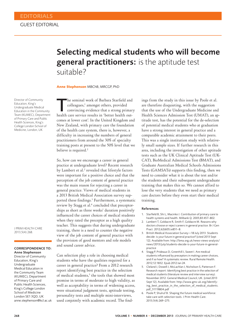 pdf-selecting-medical-students-who-will-become-general-practitioners-is-the-aptitude-test