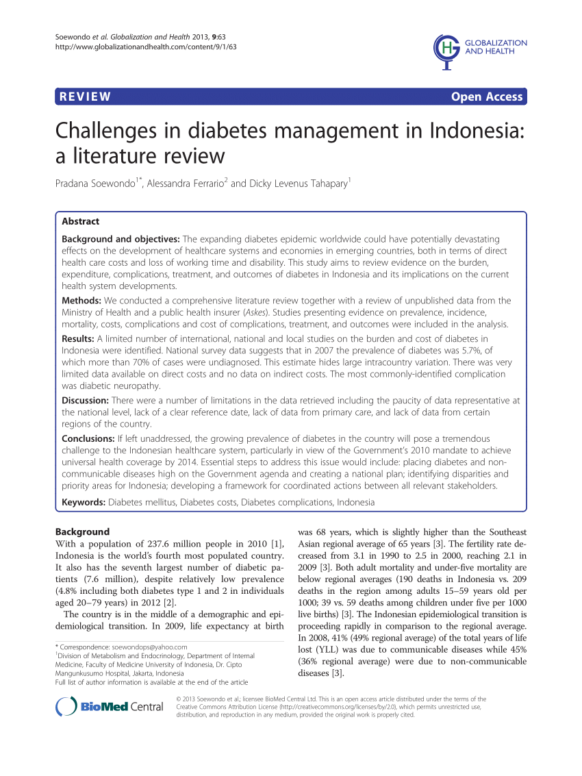 literature review tentang diabetes