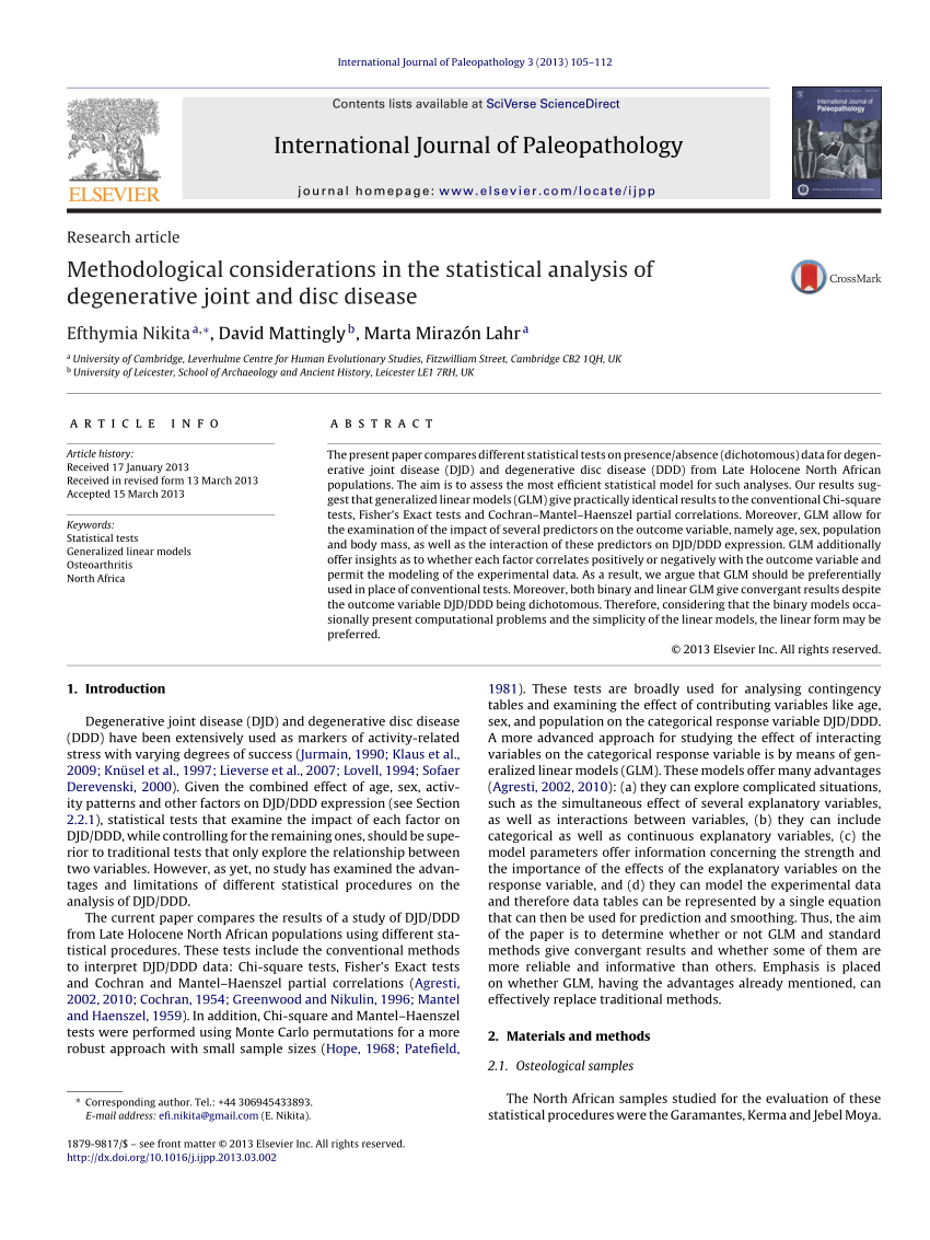 degenerative joint disease research paper