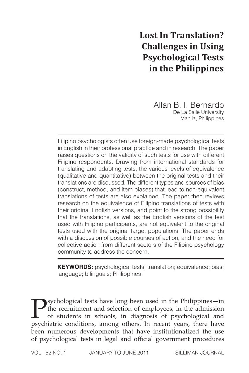 psychology thesis in the philippines