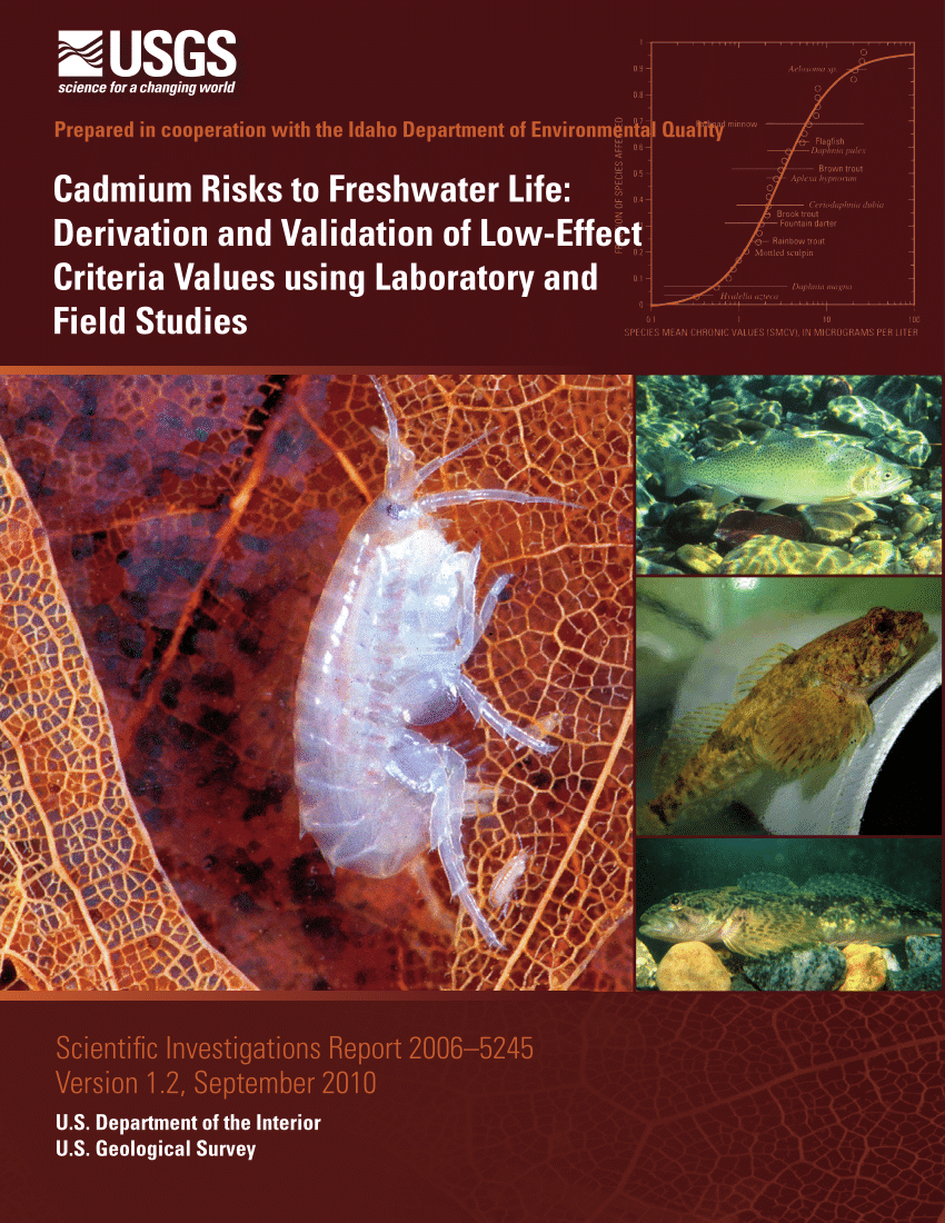 PDF) Cadmium risks to freshwater life: Derivation and validation