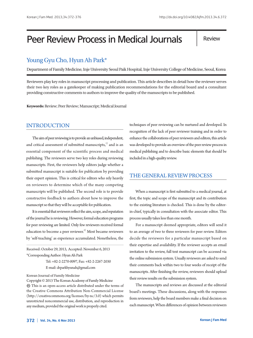 example of medical article review