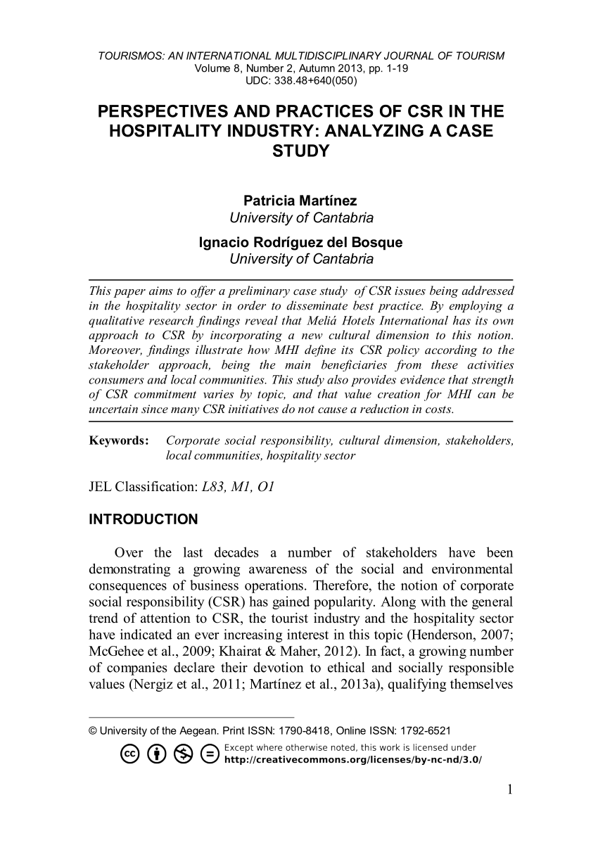 case study in hospitality industry pdf