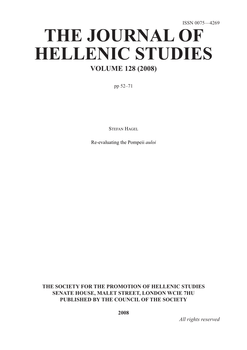 Two Auloi from Megara in: Greek and Roman Musical Studies Volume