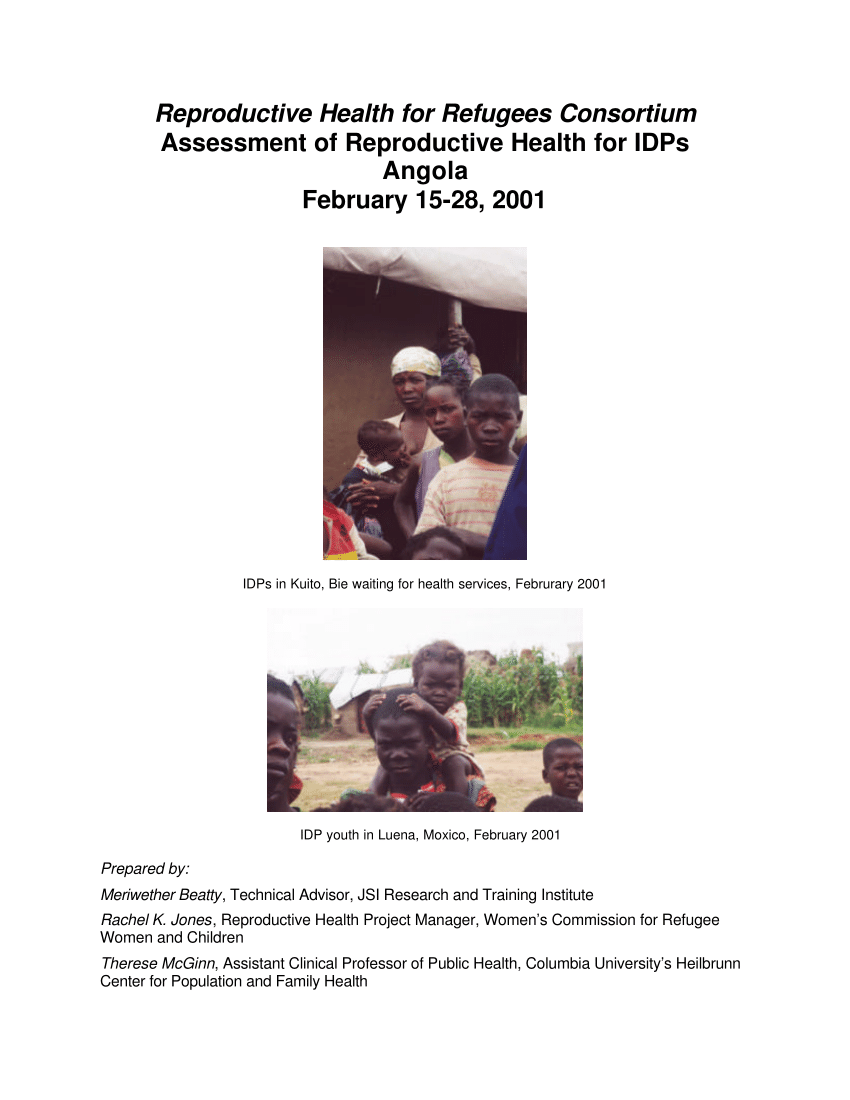 Pdf Reproductive Health For Refugees Consortium Assessment Of