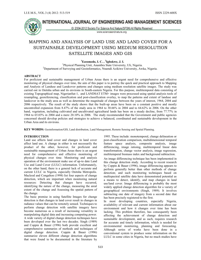 research paper on land use land cover