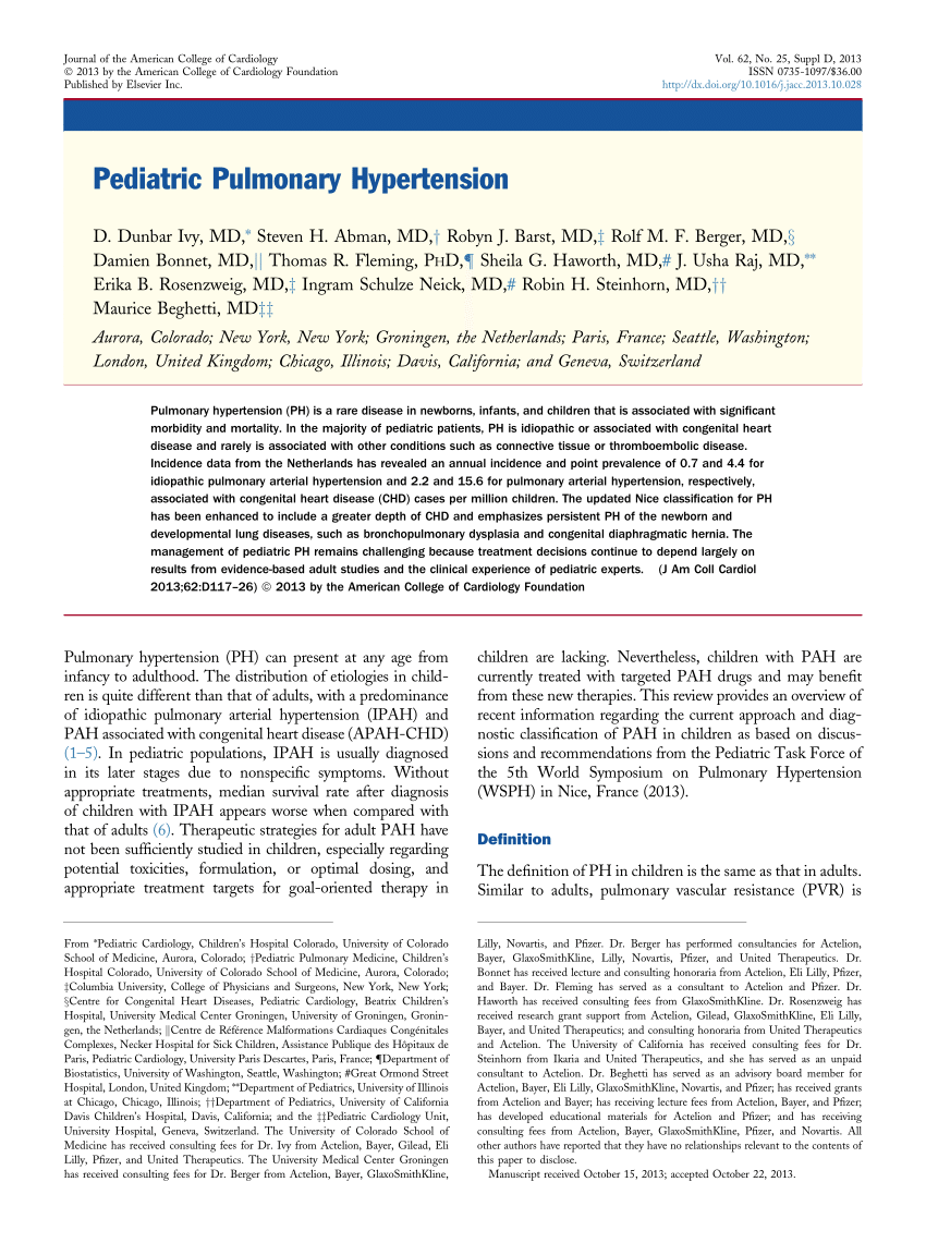 Pediatric Pulmonary Hypertension