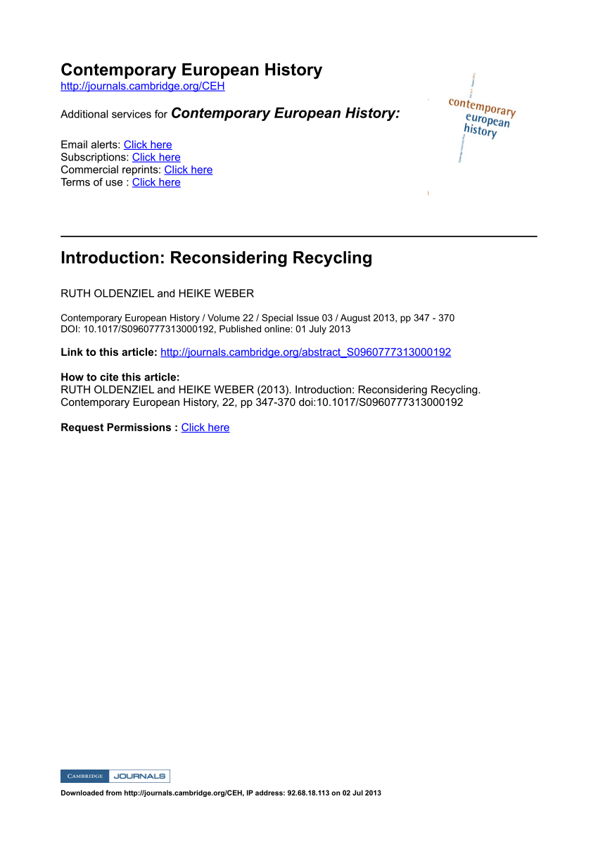 introduction to recycling essay