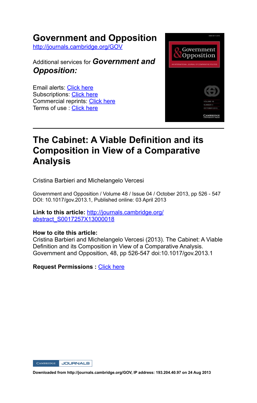 Pdf The Cabinet A Viable Definition And Its Composition In View