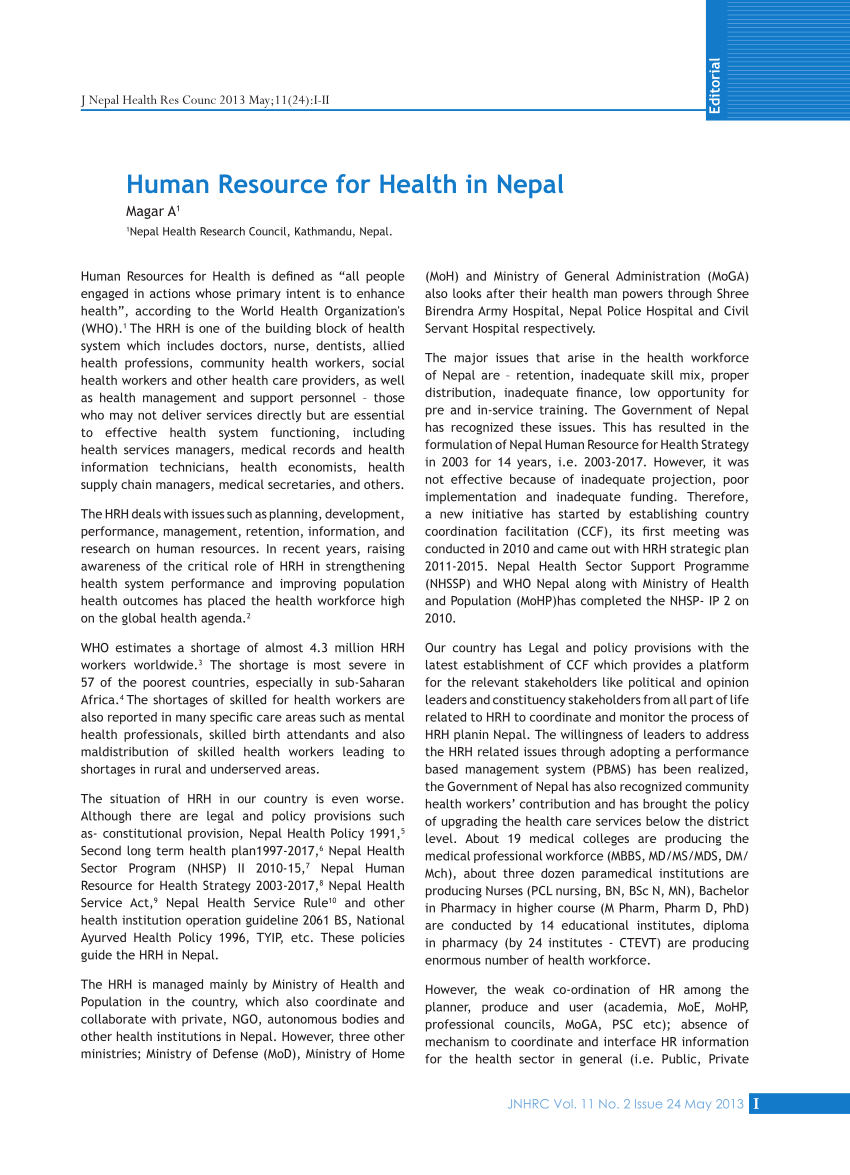 essay on the need of quality health professional in nepal