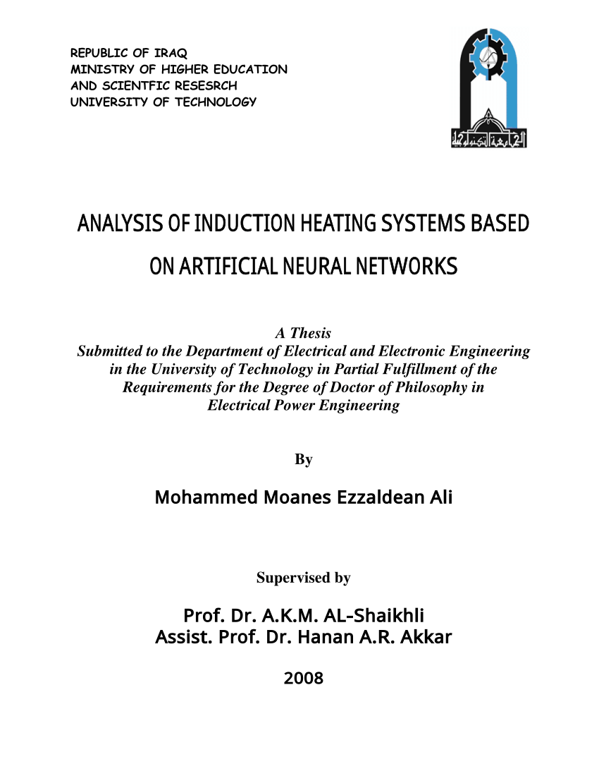 Phd thesis artificial neural networks