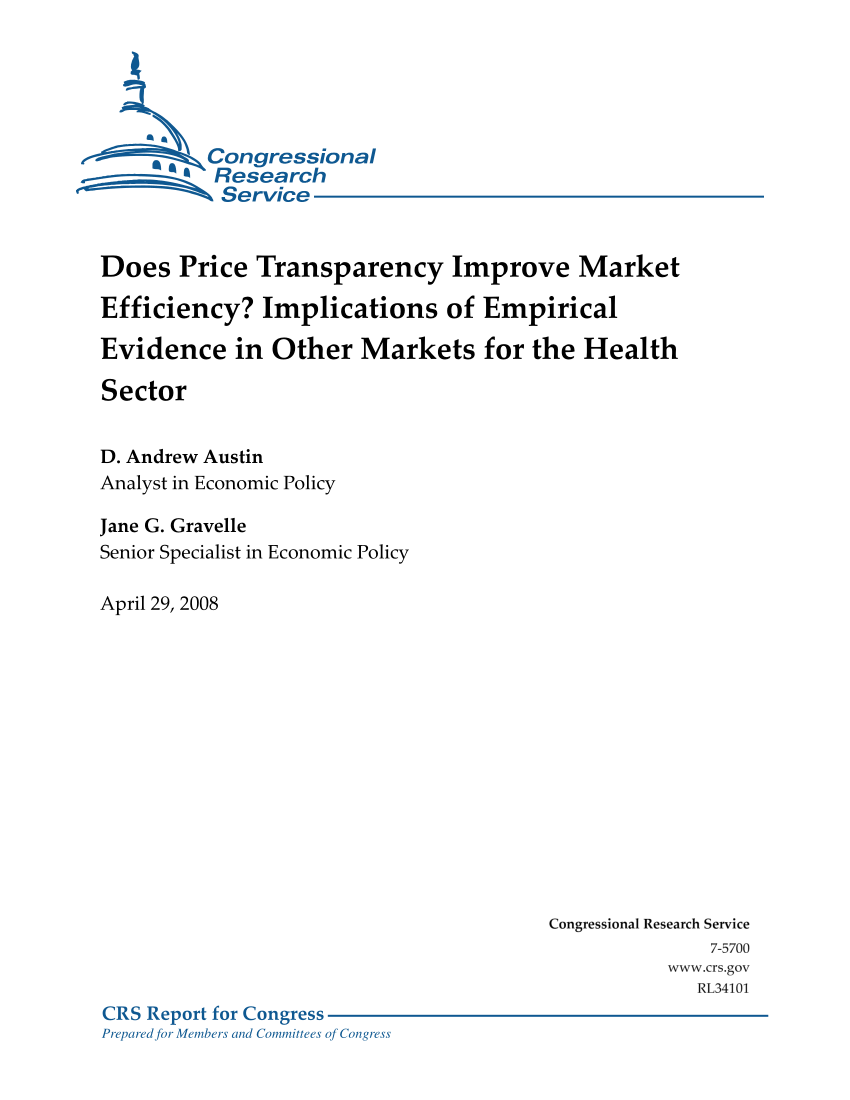 PDF Does price transparency improve market efficiency  