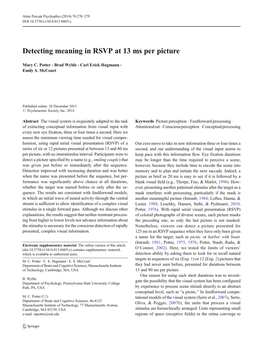 Pdf Detecting Meaning In Rsvp At 13 Ms Per Picture