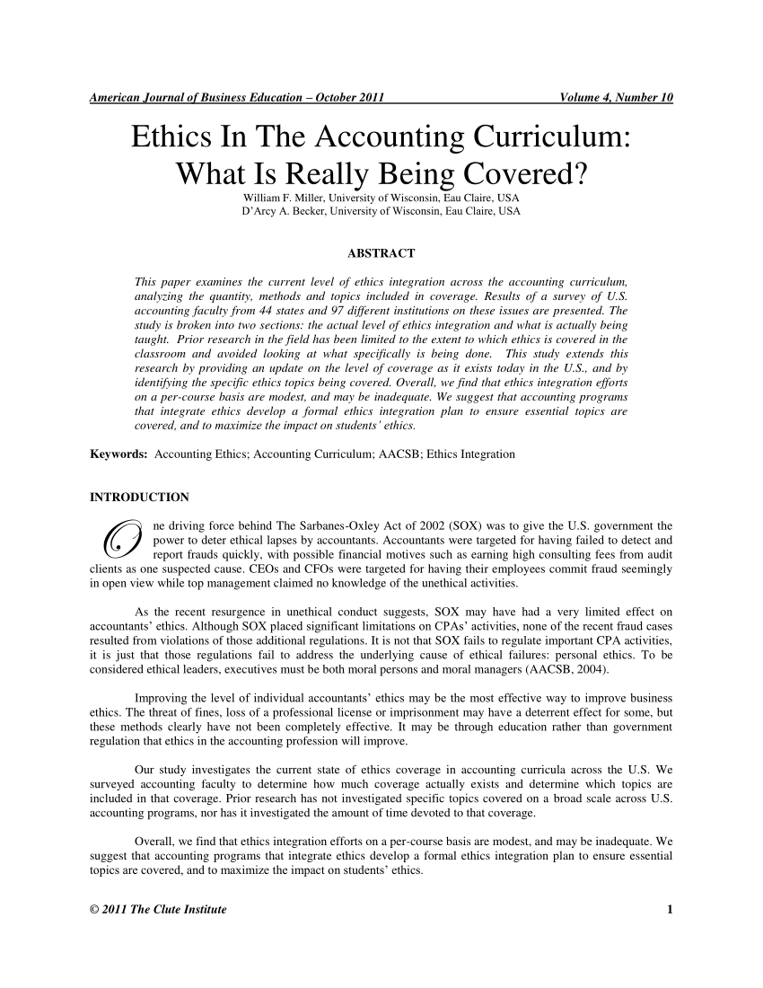accounting ethics dissertation