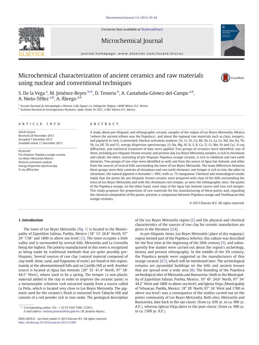 (PDF) Microchemical characterization of ancient ceramics and raw