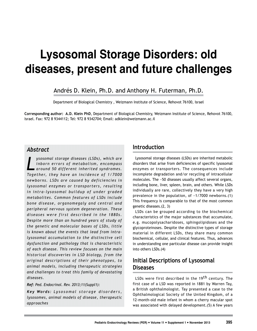 Pdf Lysosomal Storage Disorders In The Newborn