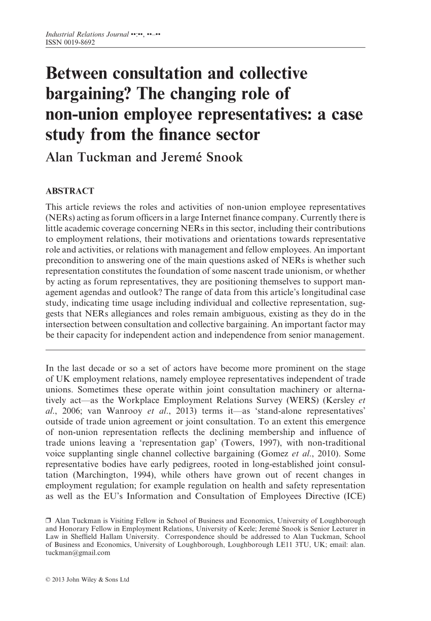 PDF) Between consultation and collective bargaining? The changing For trade union recognition agreement template
