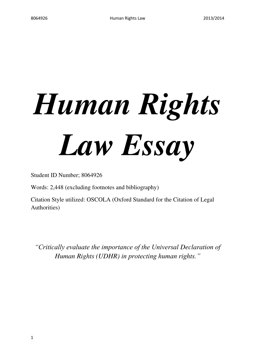 Masters thesis paper on human rights