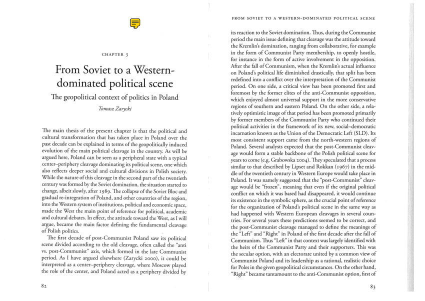 (PDF) From Soviet to a Western dominated political scene: The geopolitical context of politics 