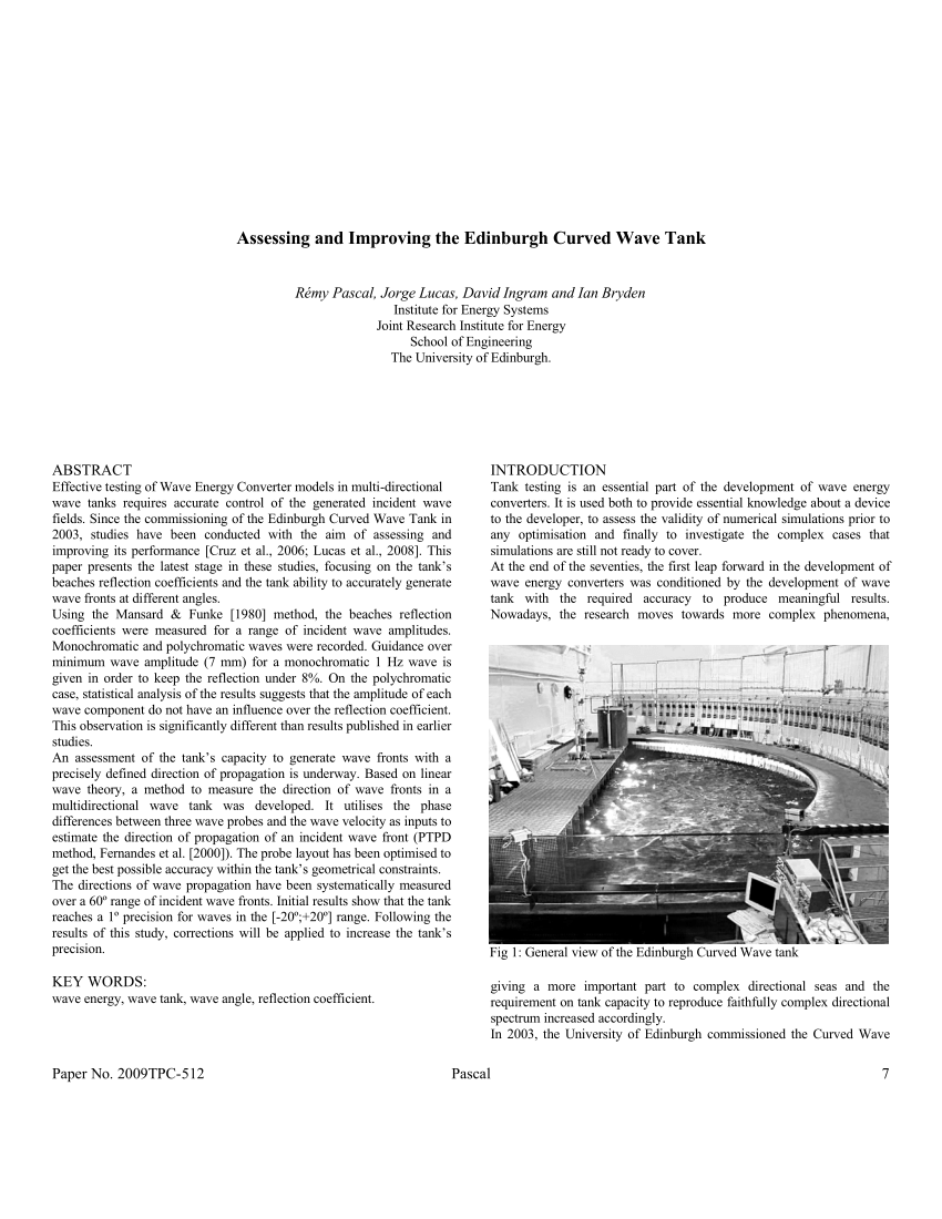 PDF) Assessing and Improving the Edinburgh Curved Wave Tank