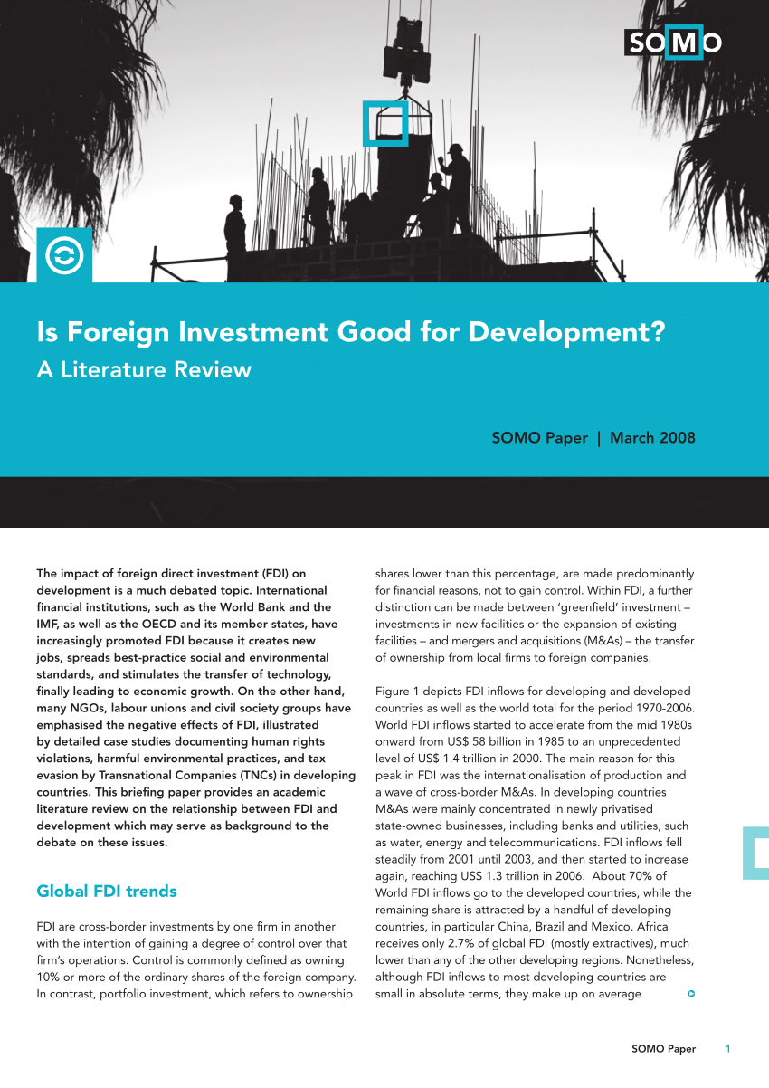 (PDF) Is foreign investment good for development?