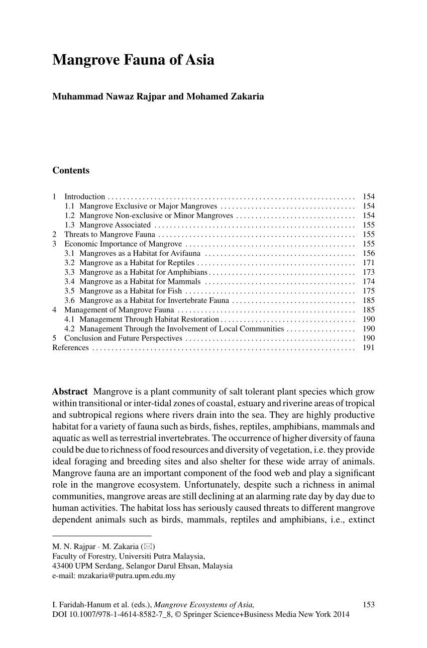 PDF) Mangrove Fauna of Asia