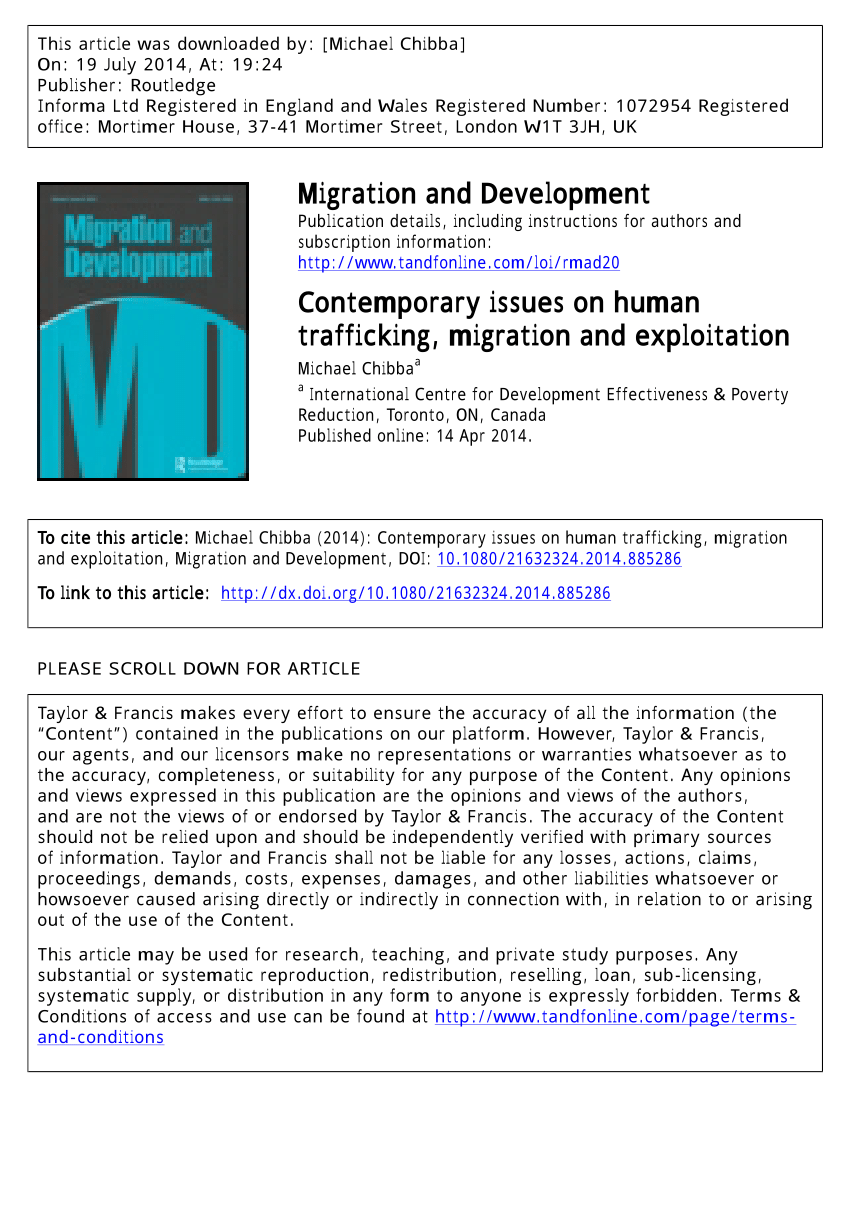 (PDF) Contemporary Issues on Human Trafficking, Migration ...