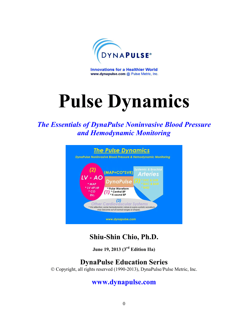PDF) Pulse Dynamics The Essentials of DynaPulse Noninvasive Blood Pressure  and Hemodynamic Monitoring