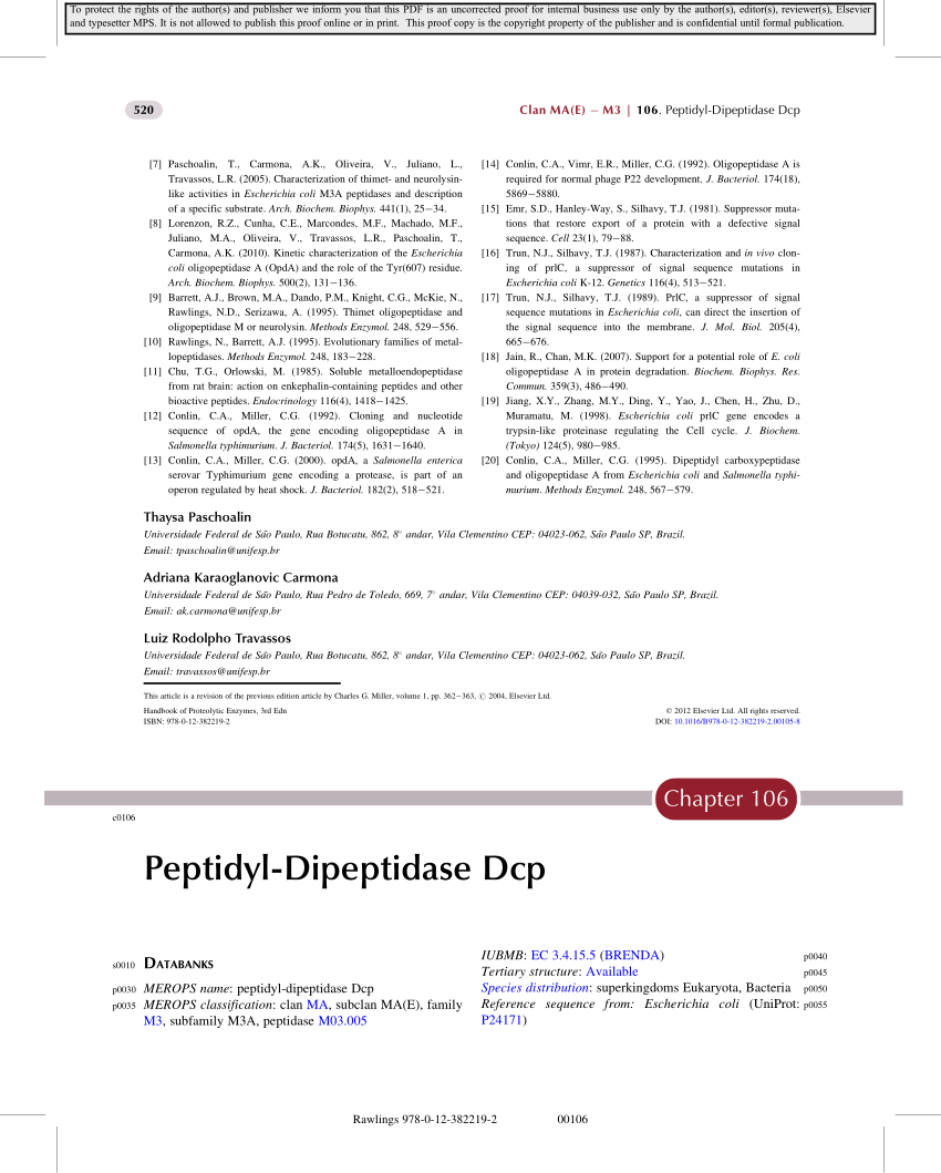 (PDF) Peptidyl-Dipeptidase Dcp