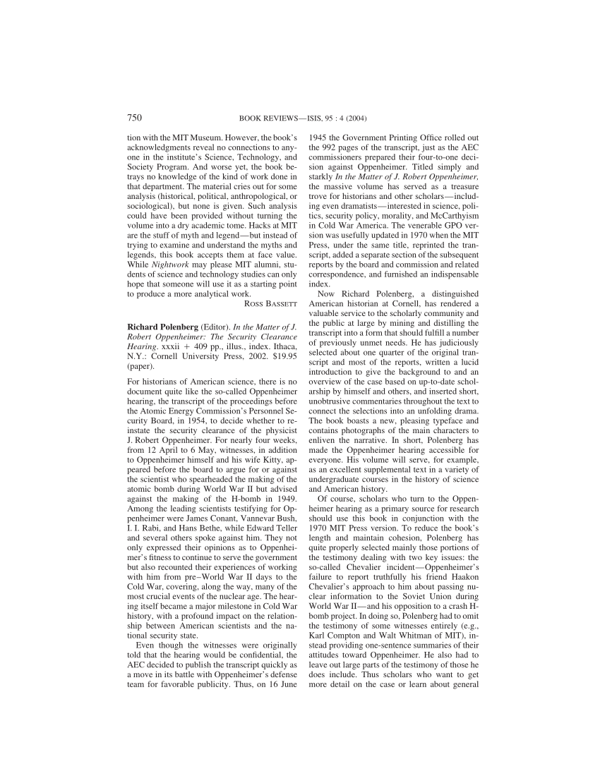 oppenheimer phd thesis pdf