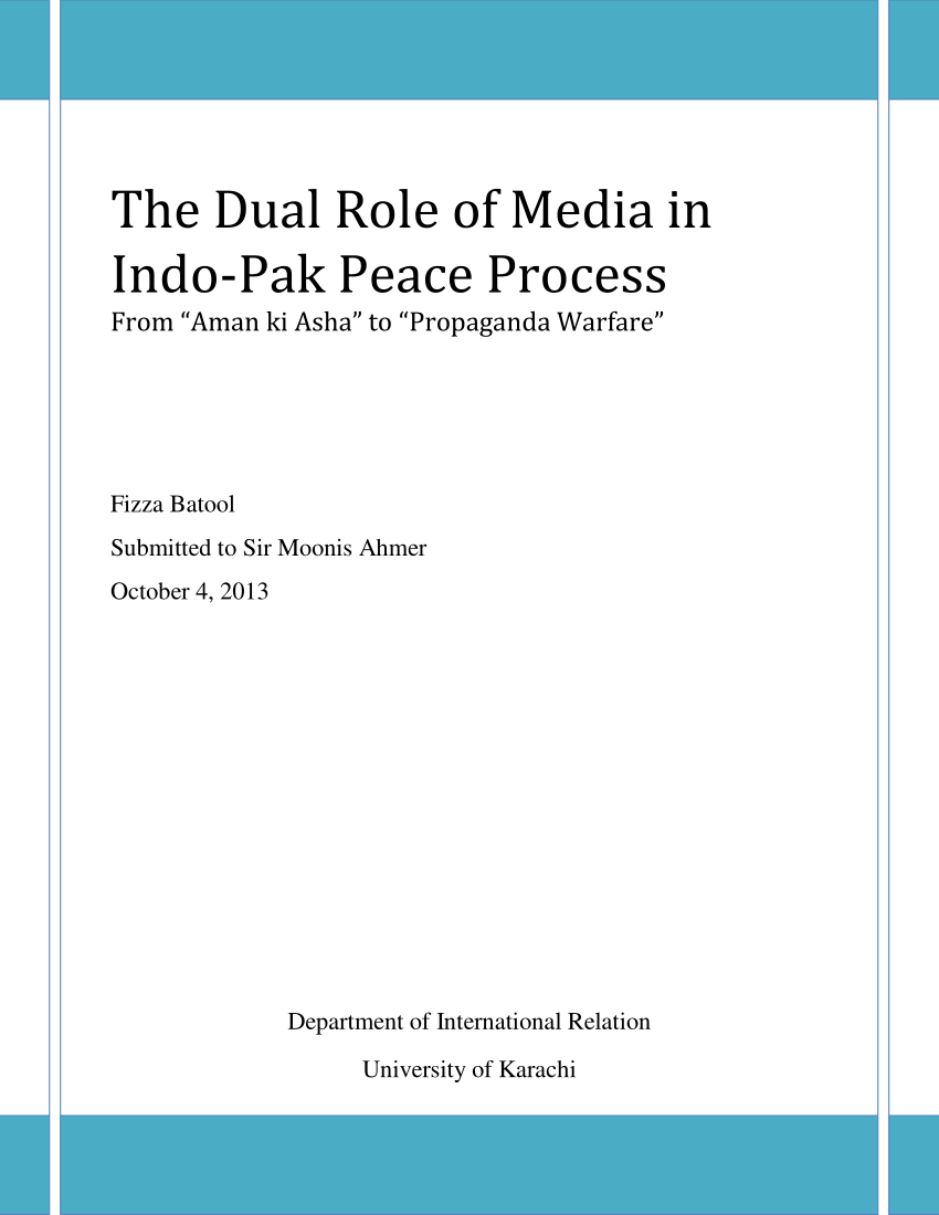 indo pak peace process essay