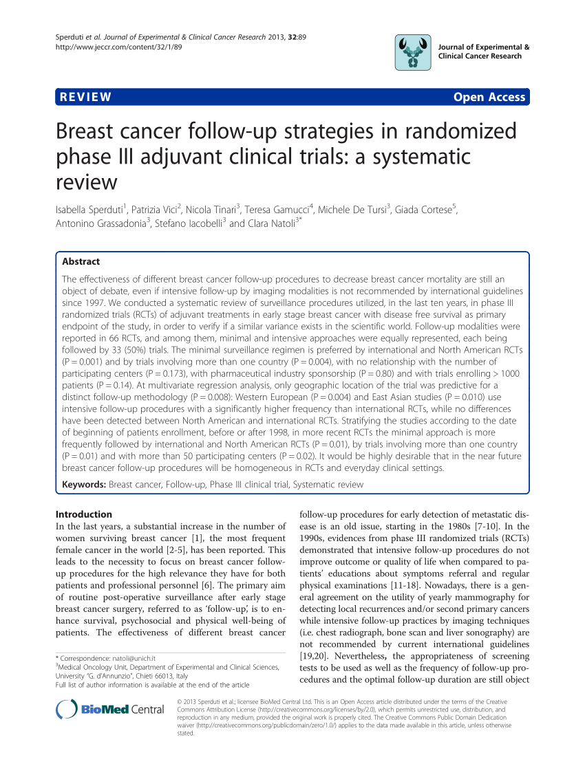 systematic literature review breast cancer treatment