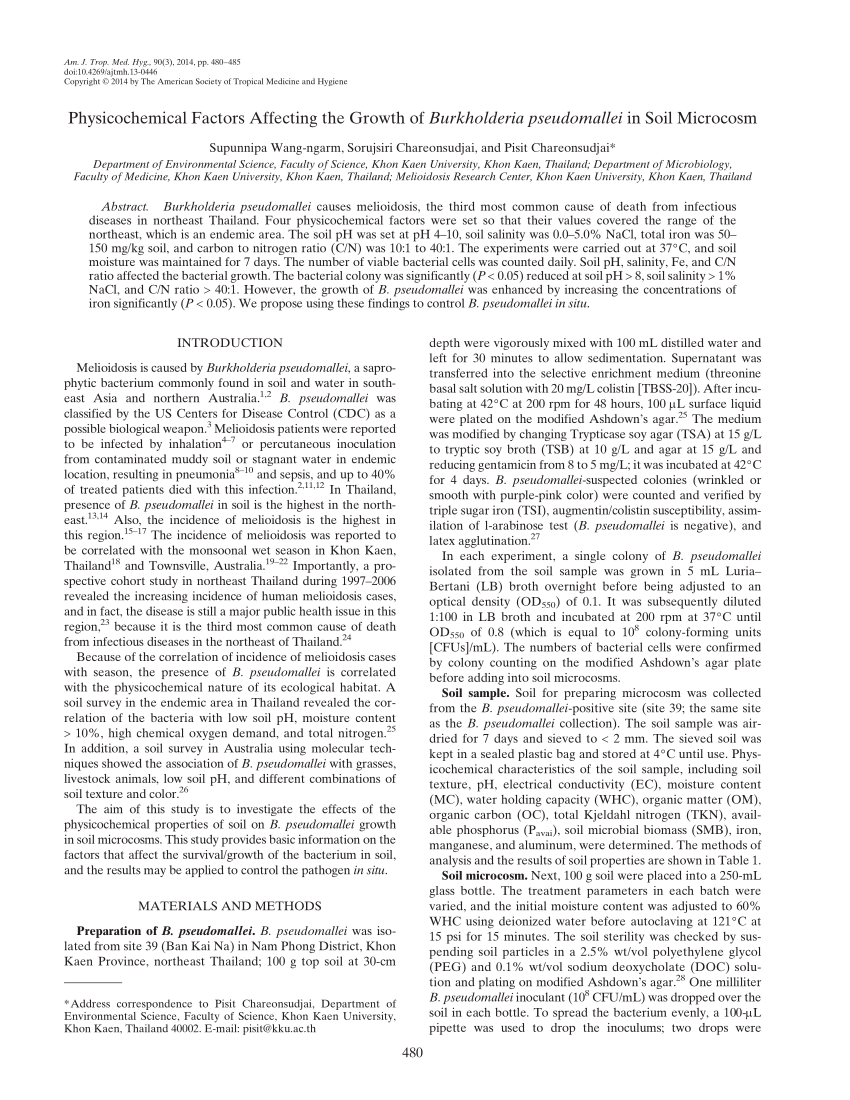 Distribution of Burkholderia pseudomallei within a 300-cm deep soil  profile: implications for environmental sampling