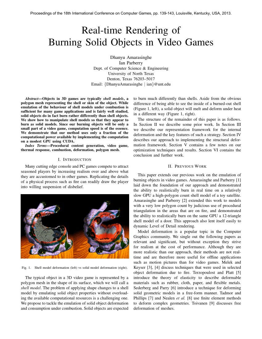 Real-time Rendering of Burning Objects in Video Games - UNT Digital Library